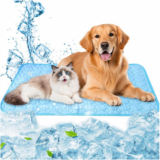 Reusable Dog Cooling Mat ,70 X 100CM Cooling Mat for Dogs , Machine Washable Cool Touch Cooling Fabric Mat for Dogs with Non Slip Bottom, Cooling Blanket for Hot Weather, for Crate, Floor, Travel